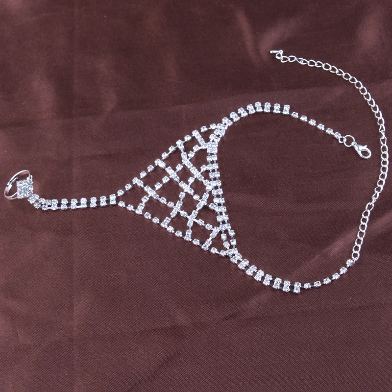 1 шт. браслет на ногу Стразы Кристальные сандалии без ног женские свадебные