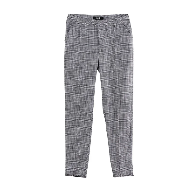 Toyouth New Autumn Plaid Women Pants Casual Formal Office Ladies Trousers Straight Korean Stylish Pantalones Mujer|Брюки| |