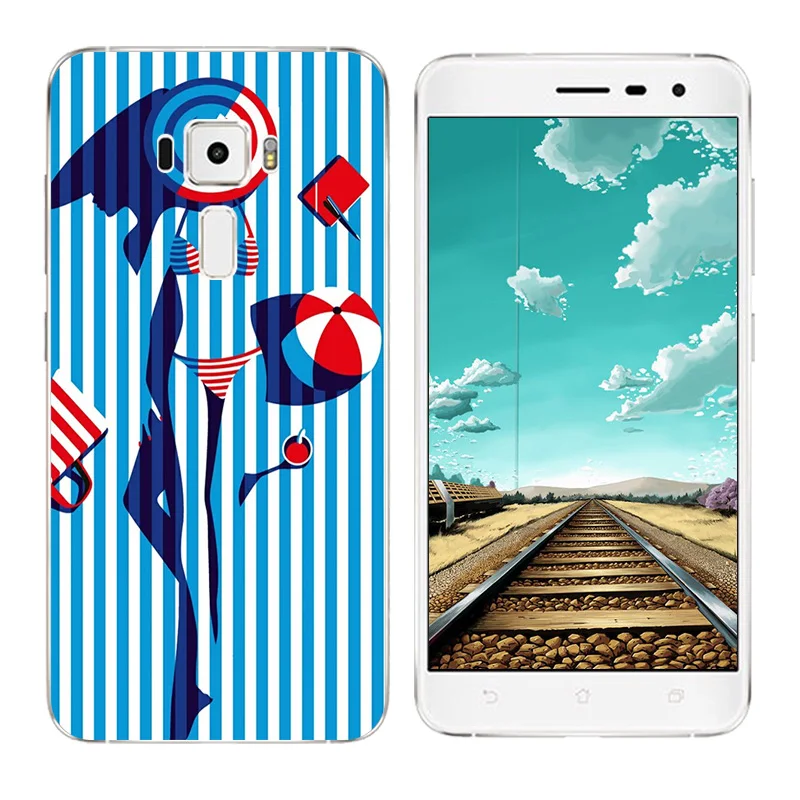 for Asus Zenfone 3 Case ZE552KL Soft Silicone TPU Triangle Printing Phone 5.5&quot Coque Capa |