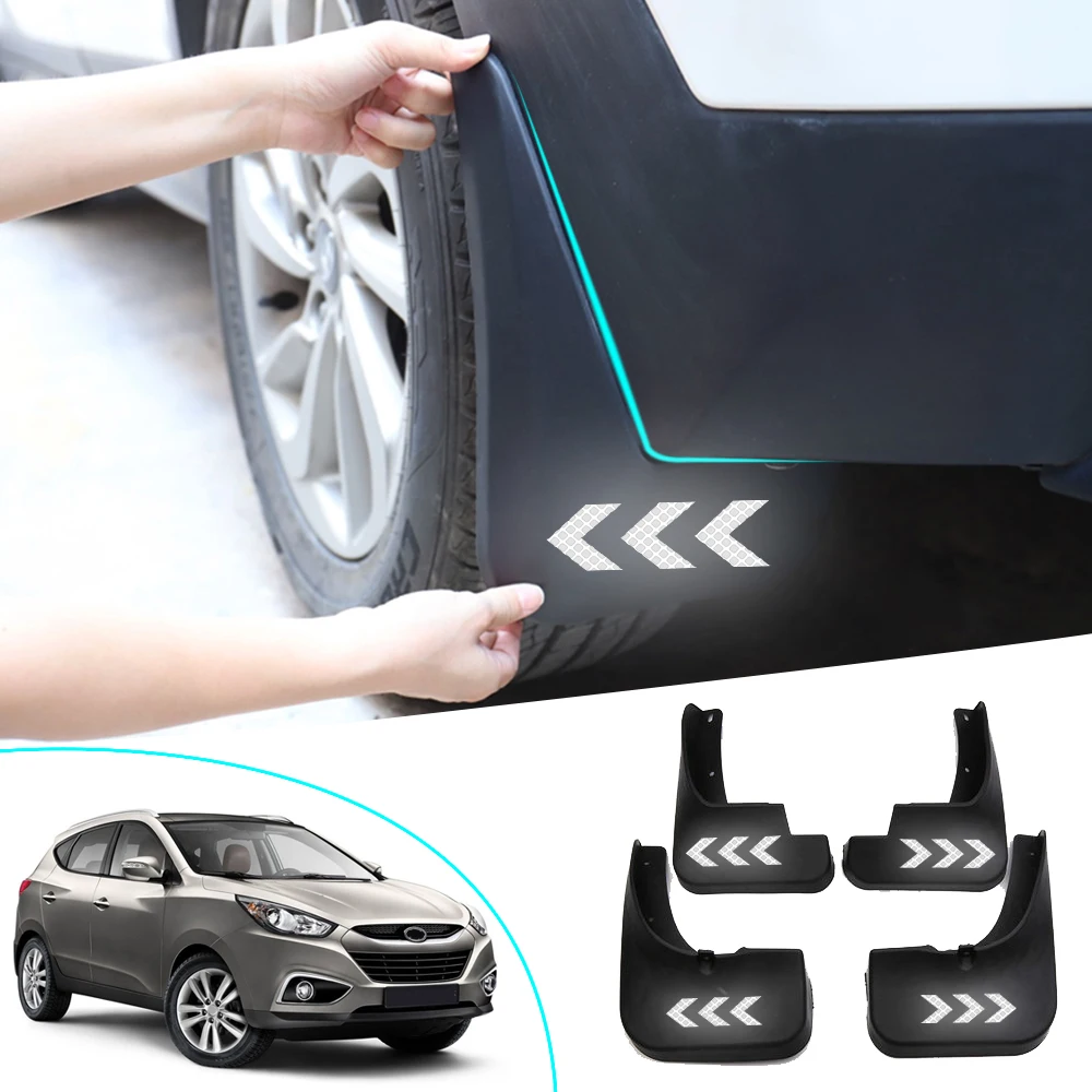 

For Hyundai IX35 2010 2011 2012 4pcs Auto Fender Flares Mudflaps Safety Reflective Warning Mud guards Car Accessories