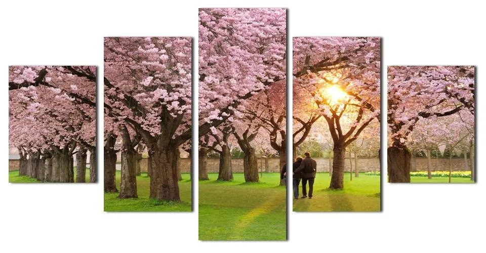 5 Панель холст Книги по искусству фотографии светло фиолетовый Черри Unframed Wall
