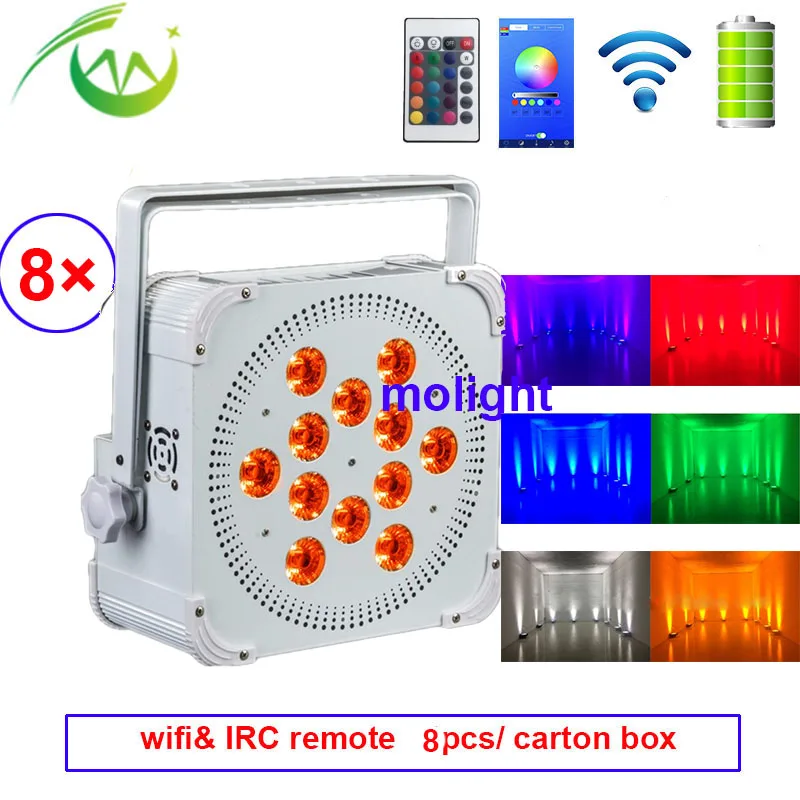 12*18 Вт беспроводной dmx Uplights 24000MHA питание от аккумулятора LED DJ Par с Wifi и IRC пультом