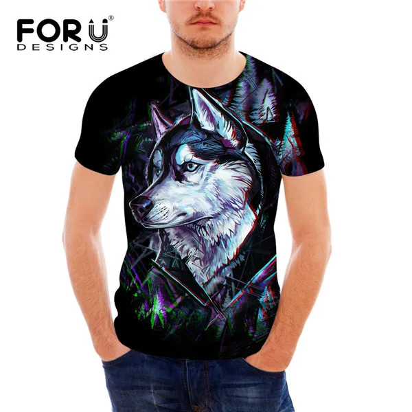 H1895CF FORUDESIGNS Милые 3D собака породы Шнауцер принт мужские футболки модные с короткими рукавами топы футболки для подростков мальчиков фитнес Летние футболки - Цвет: H1895CF