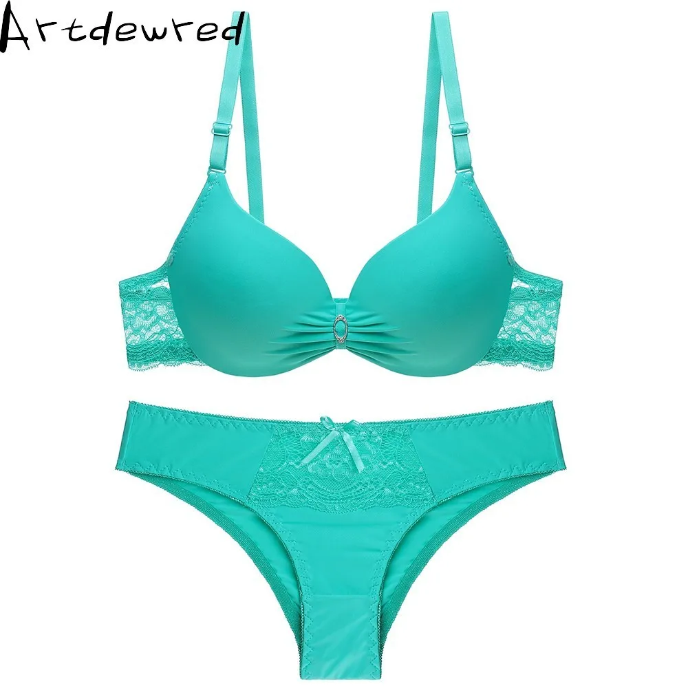 Женский кружевной комплект нижнего белья бюстгальтер пуш-ап большого размера