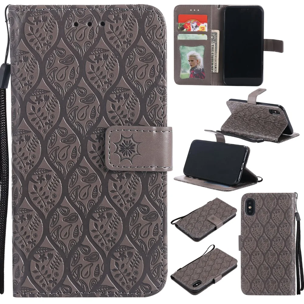 100 шт. много Whosale 3D тиснением ротанга Бумажник кожаный чехол для Apple iPhone 5/5S/SE/ 6/6S