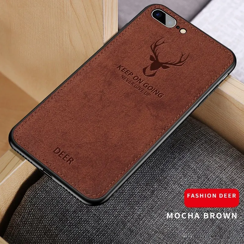 Cloth Frabic Deer Bat Pattern Phone Case For iPhone 6 7 8 Plus Silicone Soft Edge Back Cases For iPhone 11 Pro XR X XS Max Capas