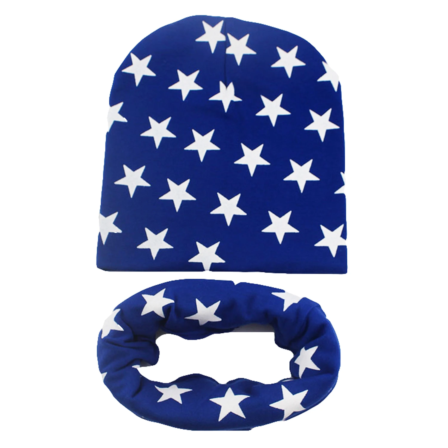 Winter Autumn Crochet Baby Hat 1 Set Girl Boy Cap Cotton Scarf Beanie Star Infant Knitted Toddlers Children | Детская одежда и