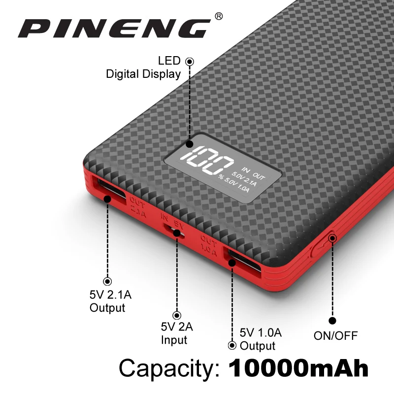 Pineng pn-963 оригинальный 10000 мАч Портативный Батарея мобильный pover Запасные