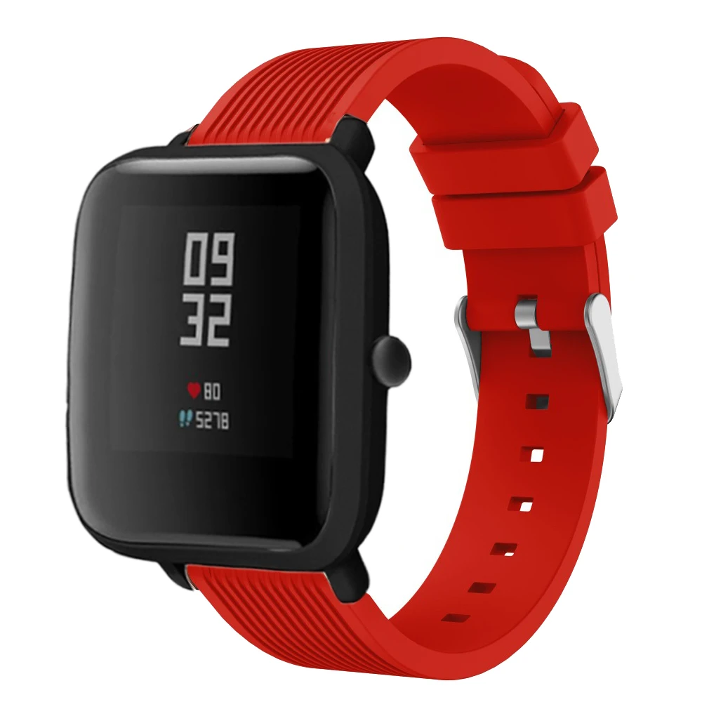 20 мм браслет для Amazfit Bip ремешок силиконовый Xiaomi Huami BIT Youth Watch спортивный на