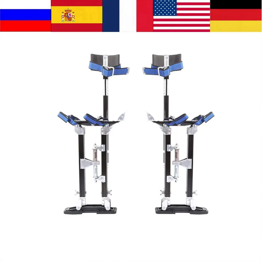 18-30inch Drywall Stilt Aluminum Alloy Professional Adjustable Drywall Plastering Stilts Painter Tool Black Color