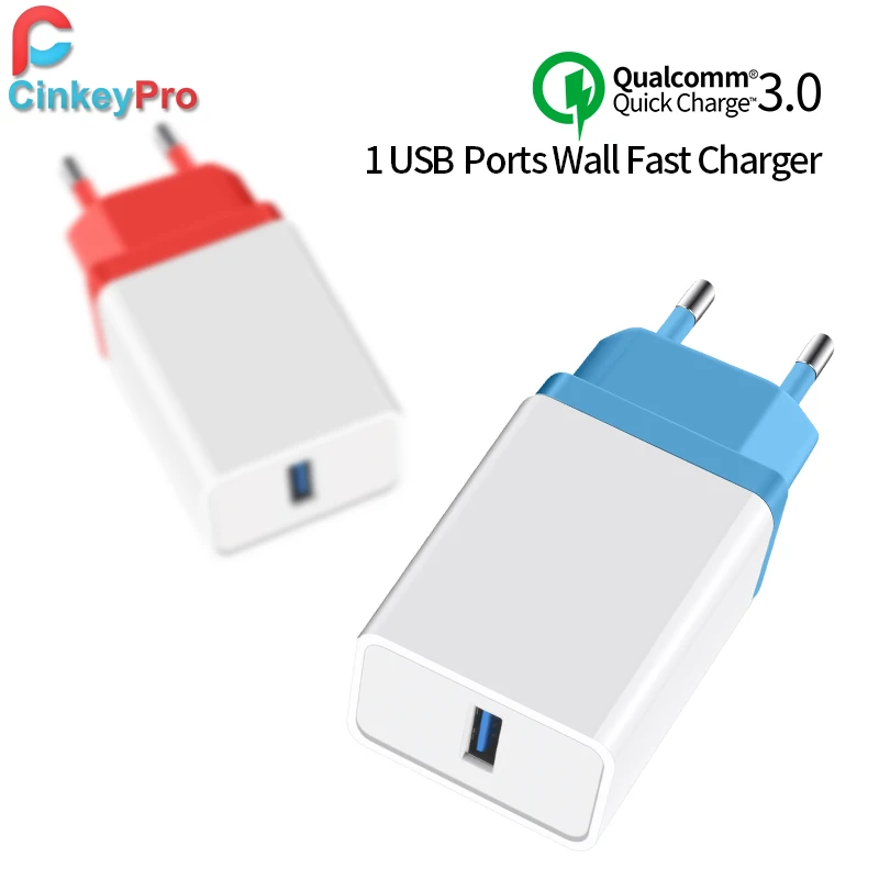 CinkeyPro USB зарядное устройство Быстрая зарядка 3 0 12 В/1.5A для samsung iPhone X 8 iPad настенный
