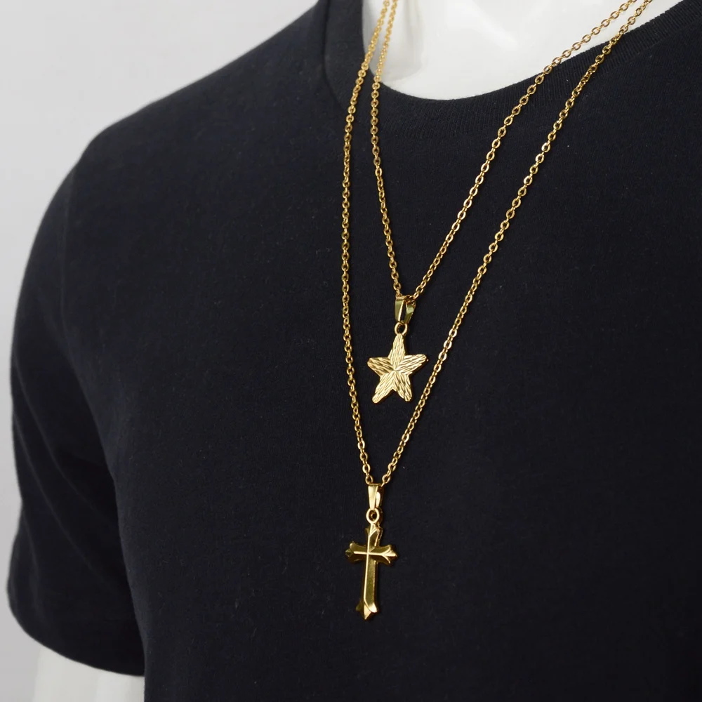 2019 Новый Goofan хип-хоп мужские и wo горячие продажи личности звезда крест кулон