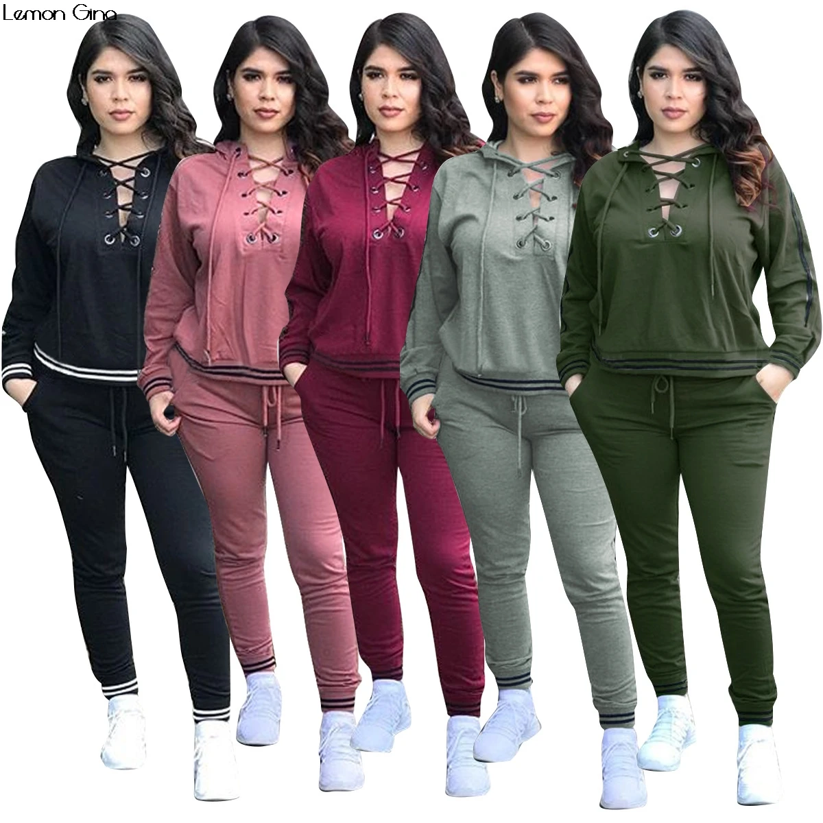 2018 осенне зимний свитер со шнуровкой и капюшоном длинные леггинсы комплект из 2