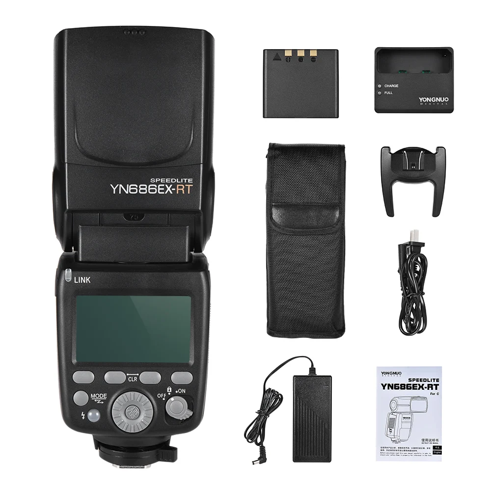 YONGNUO YN686EX RT TTL вспышка Speedlite 2 4G Беспроводная 1/8000s HSS 5600K Master Slave Вспышка w/батарея для