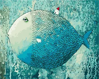 G407 DRAWJOY картина в рамке с животными, сделай сам, картина по номерам, настенное искусство, сделай сам, холст, картина маслом, домашний декор для гостиной, 40*50 см - Цвет: G407