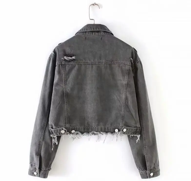 HCBLESS 2019 Denim Jackets Women inverted pocket denim jacket short Loose Spring Autumn Coat Jean | Женская одежда