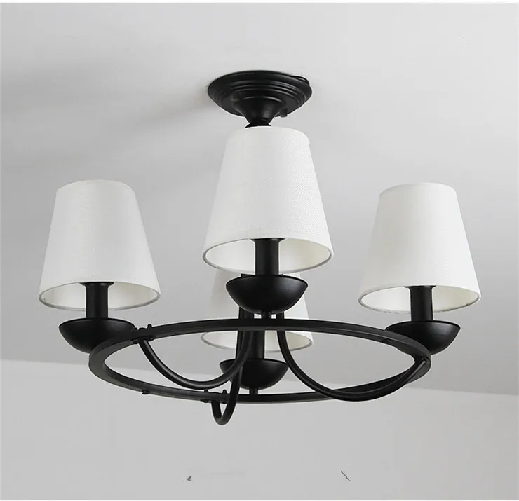 American country retro modern minimalist living room chandelier Nordic creative personality cloth cover restaurant bedroom lamp | Освещение