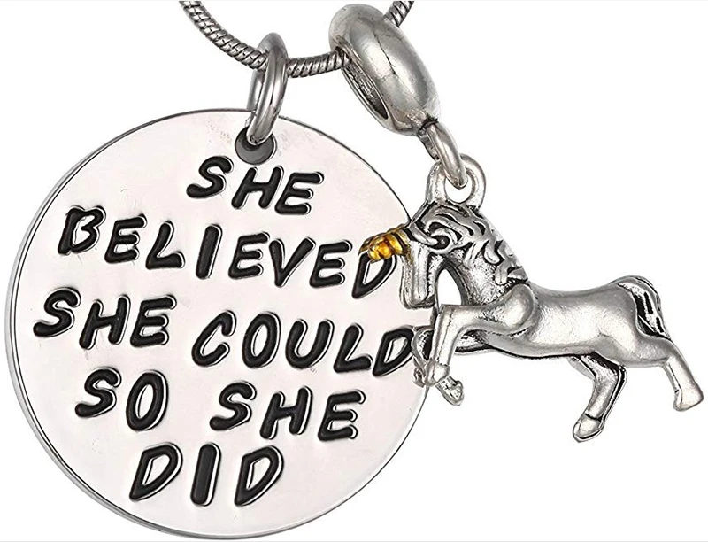 Ожерелье с единорогами для девочек детские ожерелья цепочкой она верила что