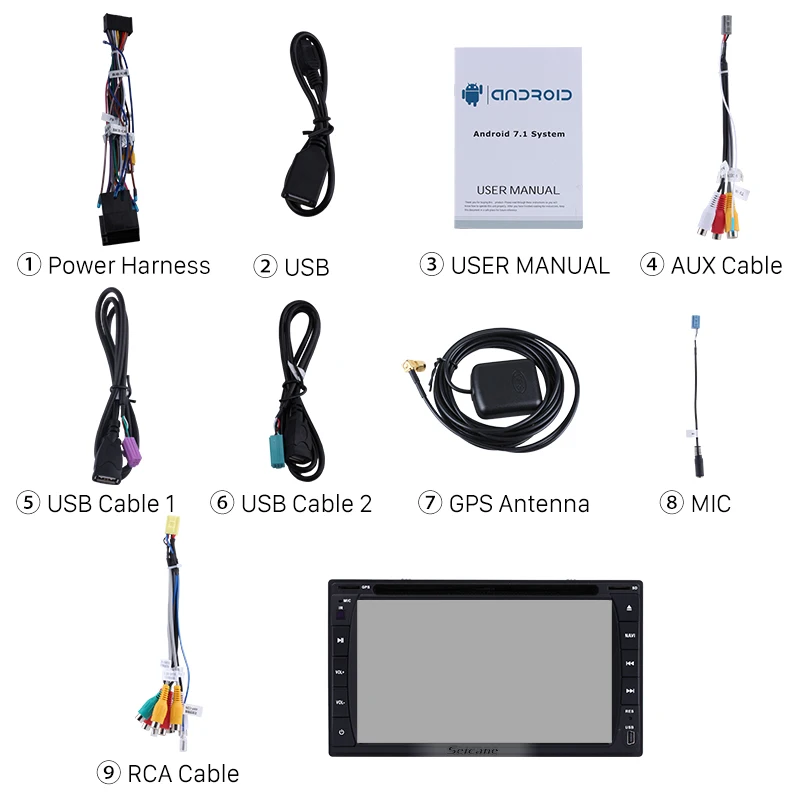 Seicane Android 7.1 6.2&quot 2Din Universal Car Radio For NISSAN TOYOTA Daihatsu TIIDA SUNNY RAV4 COROLLA YARI GPS Multimedia Player |