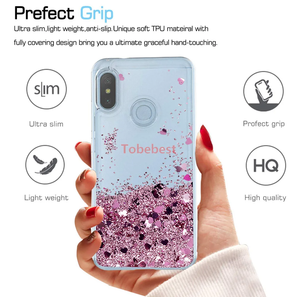 Красный mi 6 про блеск Чехол для Xiaomi A2 Lite/красный Pro Для женщин плавающие блестки