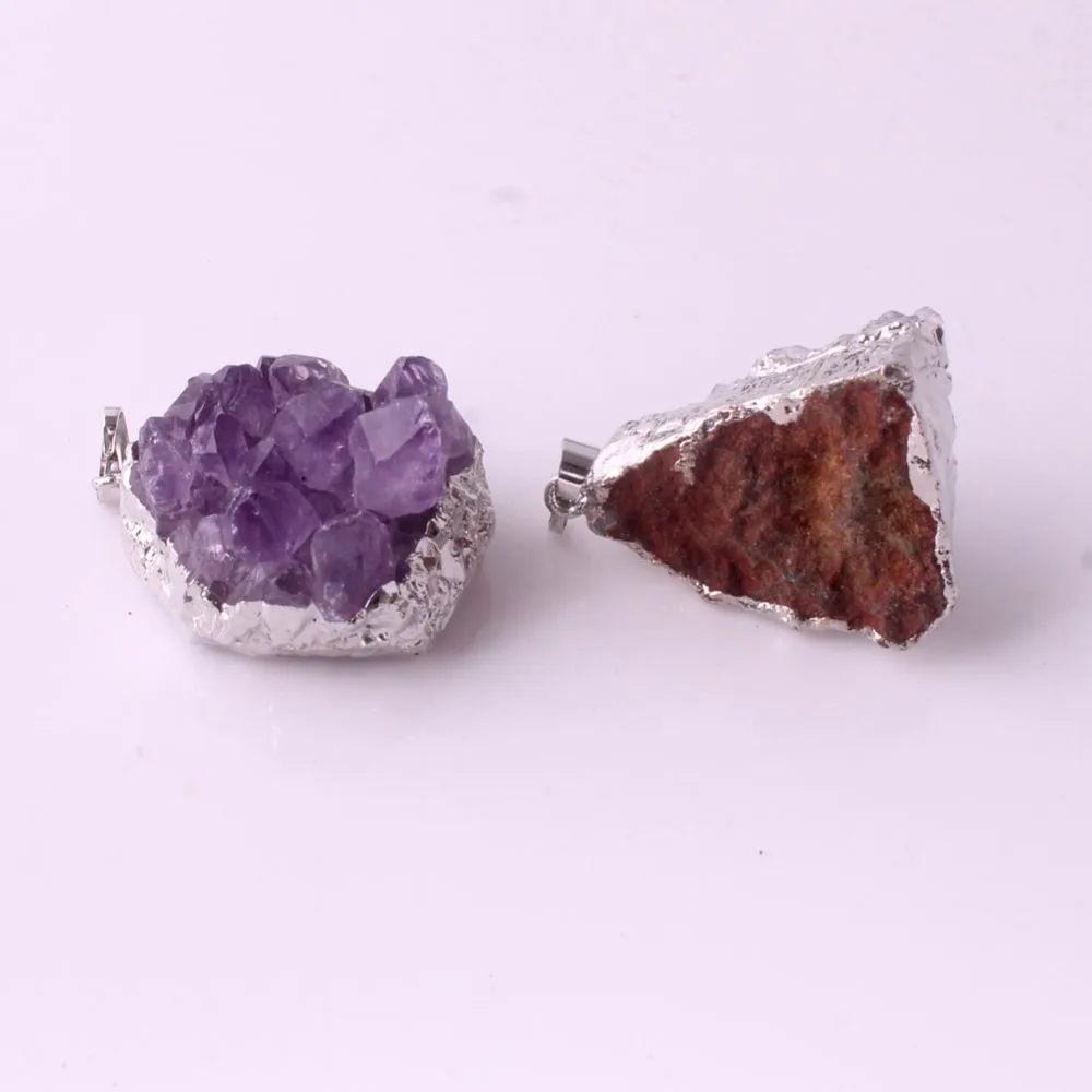 Цепочка с подвеской из натурального аметиста 1 шт.|quartz geode|stone pendantstones healing |