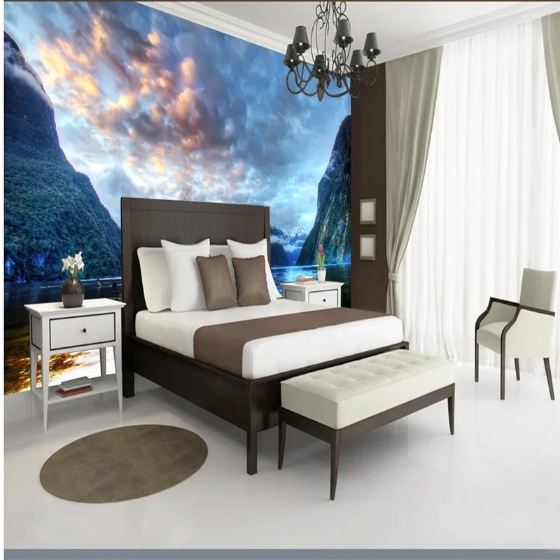 Обои beibehang с изображением снега гор озера облаков фотография современное