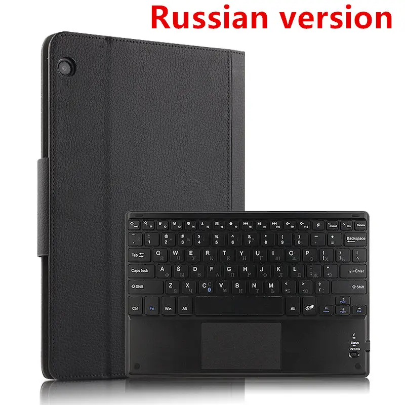 Беспроводной Bluetooth клавиатура для huawei MediaPad M3 lite 10 BAH-L09 BAH-AL00 W09 10," защитный чехол для планшетного ПК из искусственной кожи чехол - Цвет: black Russian