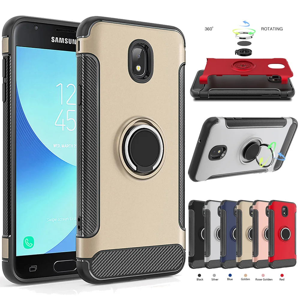 Защитный Магнитный чехол с кольцом-подставкой для Samsung Galaxy J3 2018/Achieve/Eclipse 2/Orbit/Amp Prime