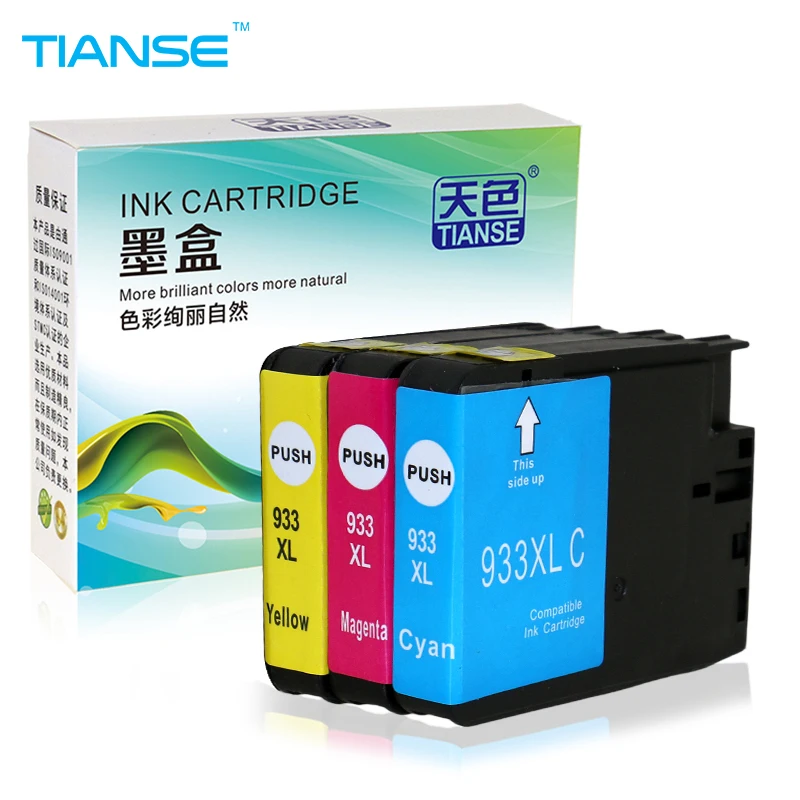 TIANSE 3pk переработанного чернильного картриджа для hp 932XL 933XL Officejet 6100 6600 6700 7110 7610 7612