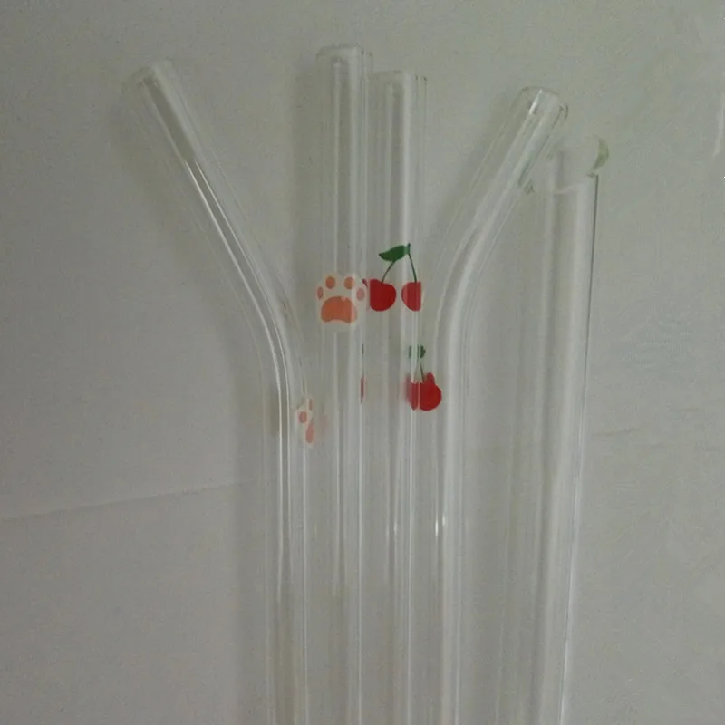 10 шт./компл. дизайнерские цветочные стеклянные соломенные соломинки с острым
