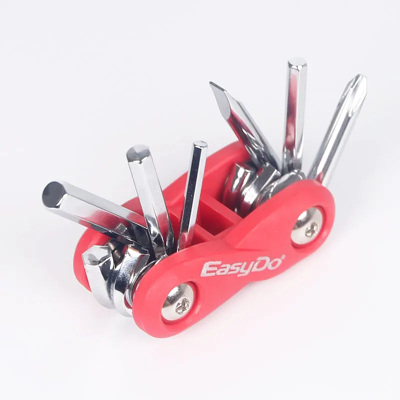 Easydo-Kit de herramientas 10 en 1 para bicicleta, de 3 pulgadas Juego de llaves de destornillador, Cruz plana T25, llaves Allen hexagonales 2/2, 5/3/4/5/6/8mm, Color arcoíris