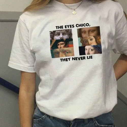 Забавная хлопковая Футболка Kuakuayu HJN the Eyes Chico Then Never Lie для мужчин и женщин забавные