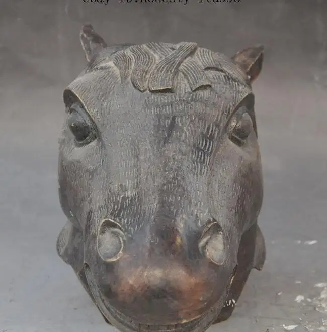 Chinese Bronze fengshui Zodiac Success Animal Horse Head Art Statue Sculpture | Дом и сад