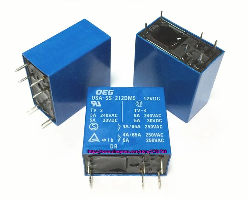 2 шт./лот, абсолютно новое и оригинальное 12 В 24 В реле мощности PCB OSA-SS-212DM5, OSA-SS-224DM5 6 контактов