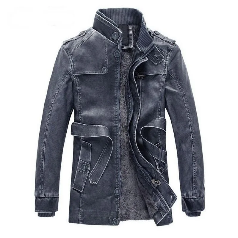 Men's Leather Jacket Jaqueta De Couro Masculina Mens Stand Collar Jackets Coats Brand Motorcycle Men | Мужская одежда