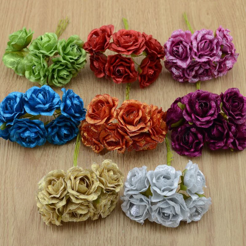 4 5 смхед 60 шт разноцветная винтажная роза из искусственного шелка Маленькие розы