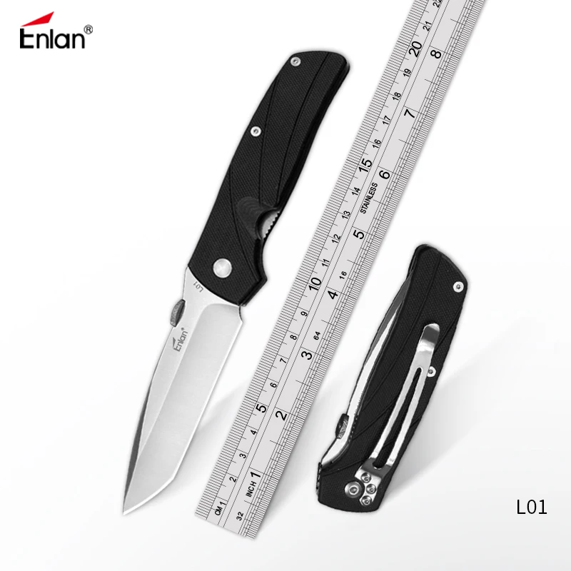 

Складной нож ENLAN L-01, тактический нож для выживания, охотничий, Кемпинговый, высокопрочный, военный, спасательный нож, карманный инструмент, П...
