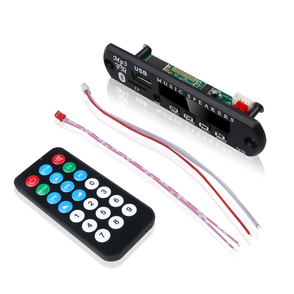 Car MP3 Decoder Audio Board Bluetooth 5.0 DC 12V USB Power Supply WMA WAV Format TF FM Radio Player Remote Control | Автомобили и