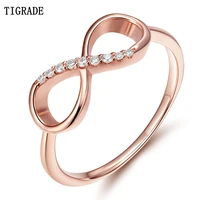 tigrade 925 sterling silver jewelry rose gold infinity knot rings enternity wedding band engagement women jewelry promise gift