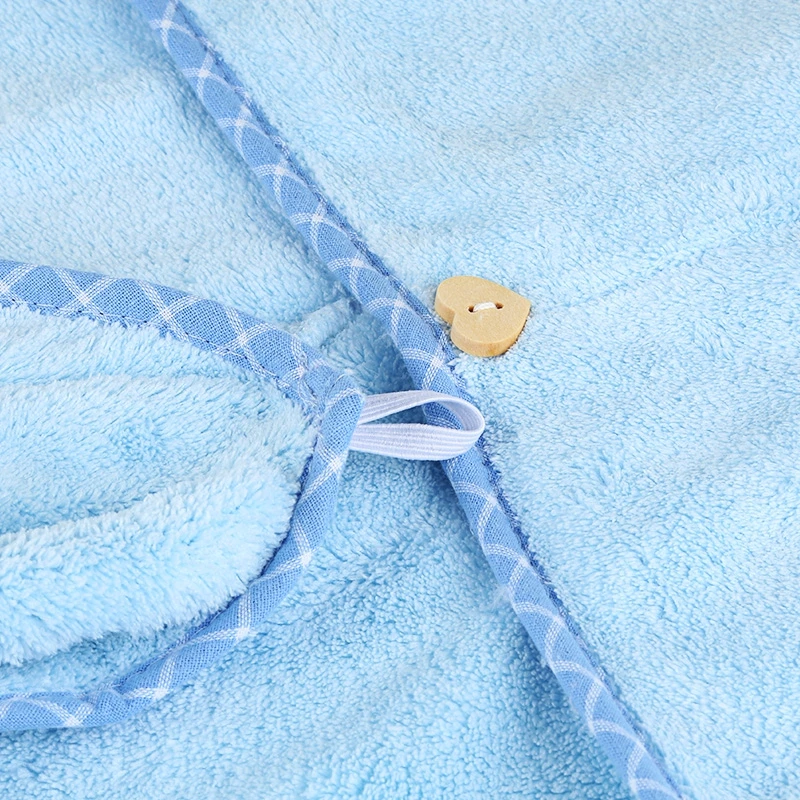 

Coral Velvet Buckle Quick Dry Absorbent Dry Hair Cap Velvet Children 's Dry Hair Cap Strong Water Absorption