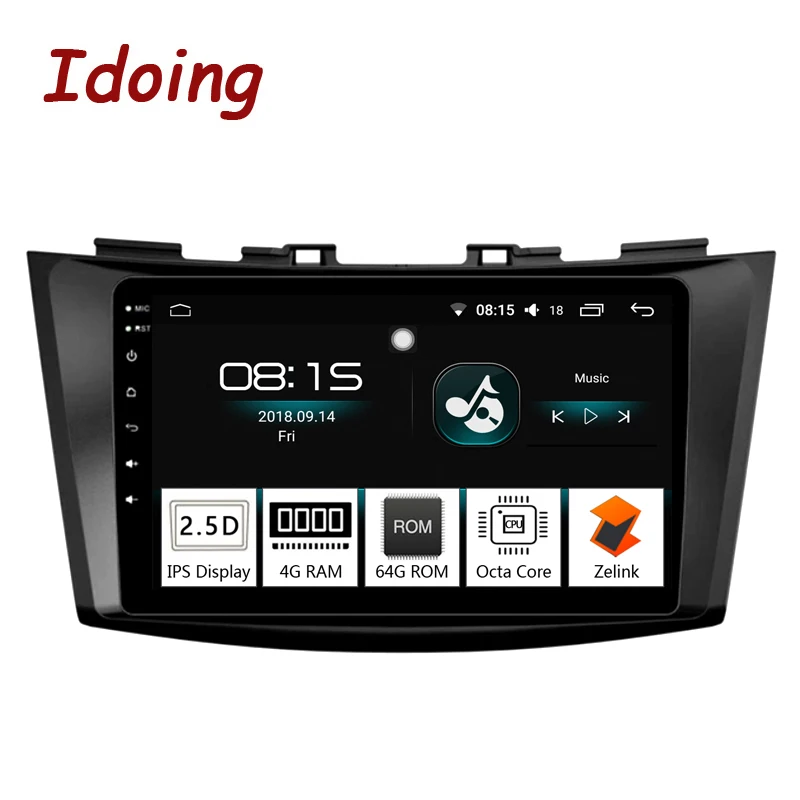 Idoing 9 &quot4G + 64G 2.5D ips экран Восьмиядерный автомобильный Android8.0 радио плеер подходит