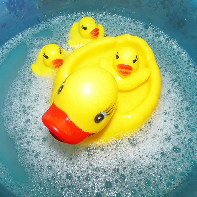 4 шт./лот Детские водяные игрушки плавающие детские для игры в воде Желтая