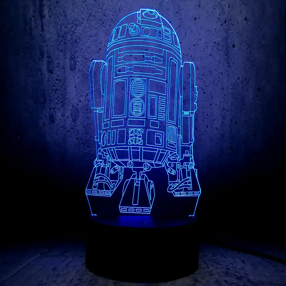 Новинка 3D USB 7 цветов светодиодный настольный светильник Звездные войны C 3PO