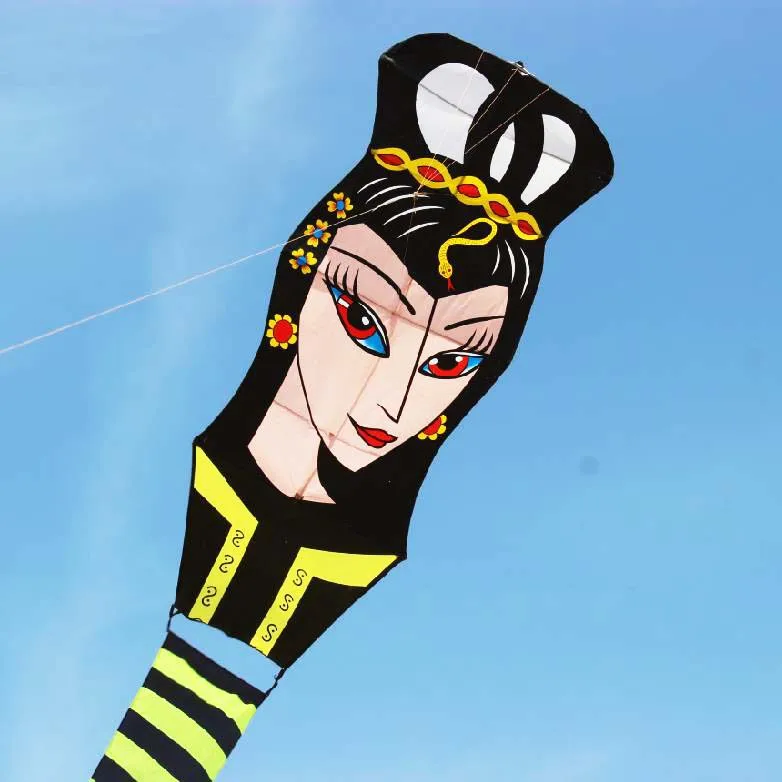 Новый Большой Летающий Кайт красивый Змеиный кайт мягкий Однолинейный хвост ветрозащитный Радужный