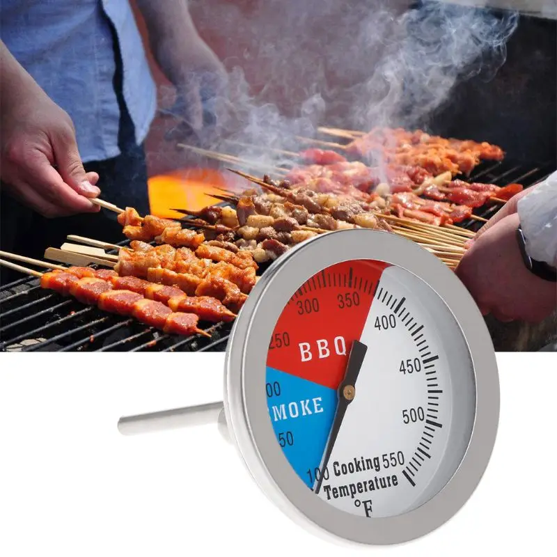 

2" 550F BBQ Thermometer Gauge Barbecue Grill Wood Smoker Charcoal Heat Indicator