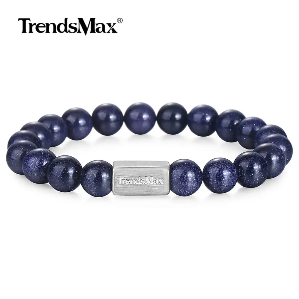 Trendsmax 8 мм натуральный камень мужской браслет из бисера для женщин тигровый глаз