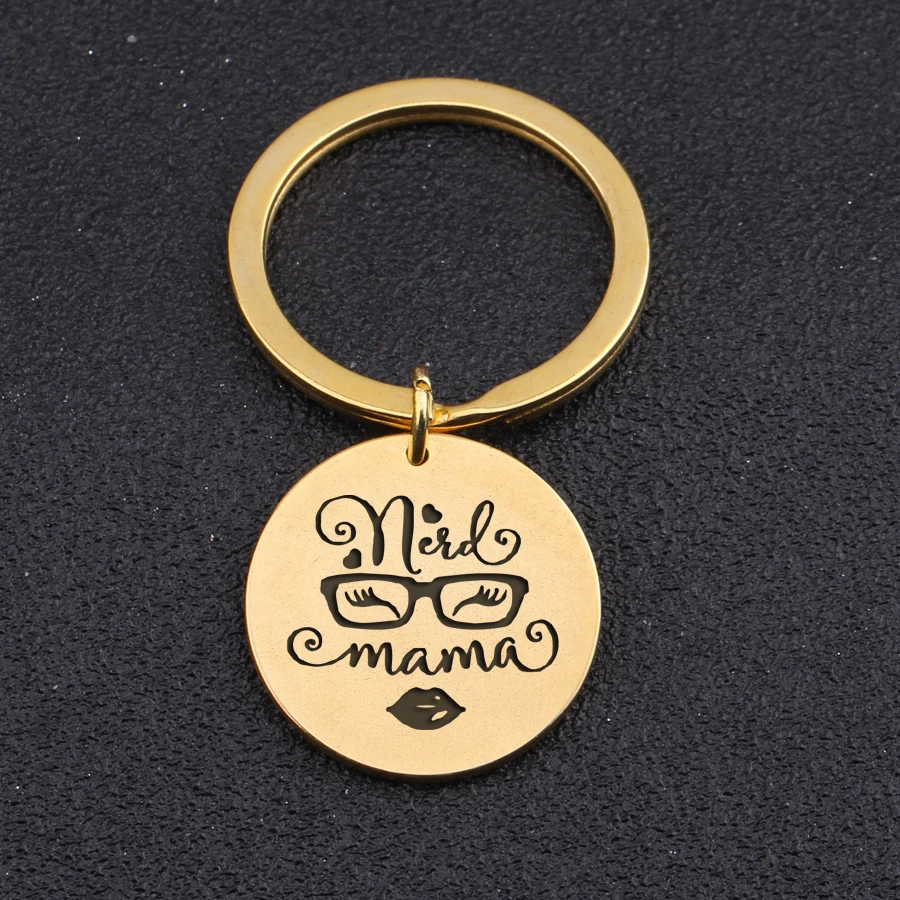 Брелок для ключей Nerd Mama узор очков подарок мамы ювелирное изделие модный стиль