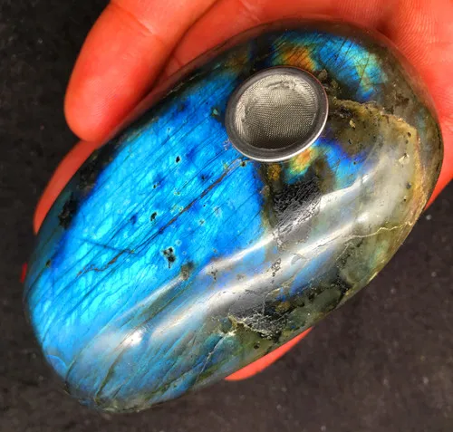 241 г натурального кварца кристалл лабрадорит курение украшения в виде трубы