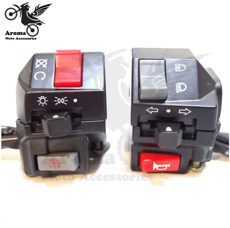 Черный левый и правый переключатель мотоцикла для yamaha honda suzuki kawasaki ручки