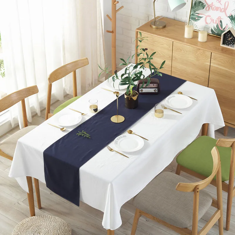 CFen A's Nordic Simple Style Cotton Tablecloth Solid White Quality Table Cover Tea Cloth Kitchen Dining Place Mats 1pc | Дом и сад